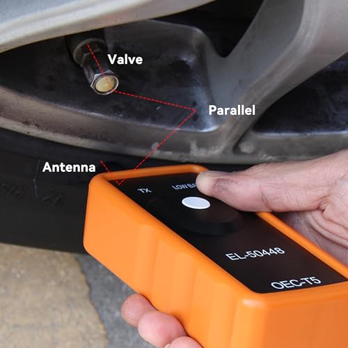 Tioollev TPMS Relearn Tool Tire Sensor, Automotive Tire Pressure Monitor Sensor Activation Reset Tool OEC-T5, System Programming Training for Most Series Vehicles (Orange) - Image 3