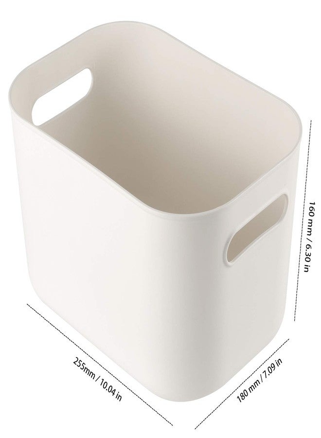 ZEONHAK 10 x 7 x 6 Inch 6 Pack Plastic Storage Bins with Handles, Pantry Organizer Bins, White Storage Containers, Stackable Storage Bin Tidy for Kitchen, Bathroom, Pantry, Office - Image 2