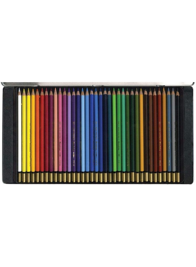 كوه-آي-نور مجموعة أقلام ألوان مائية من كوه-آي-نور مونديلوز أكواريل، 36 لونًا متنوعًا في علبة معدنية، لون واحد لكل لون (FA3725.36) - Image 2