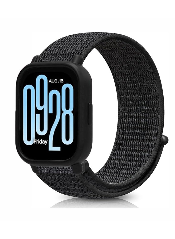 QIRG Nylon Quick Release Band Compatible with Redmi Watch Buds 5 Active/Redmi Watch Buds 5 Lite-Black - Image 1