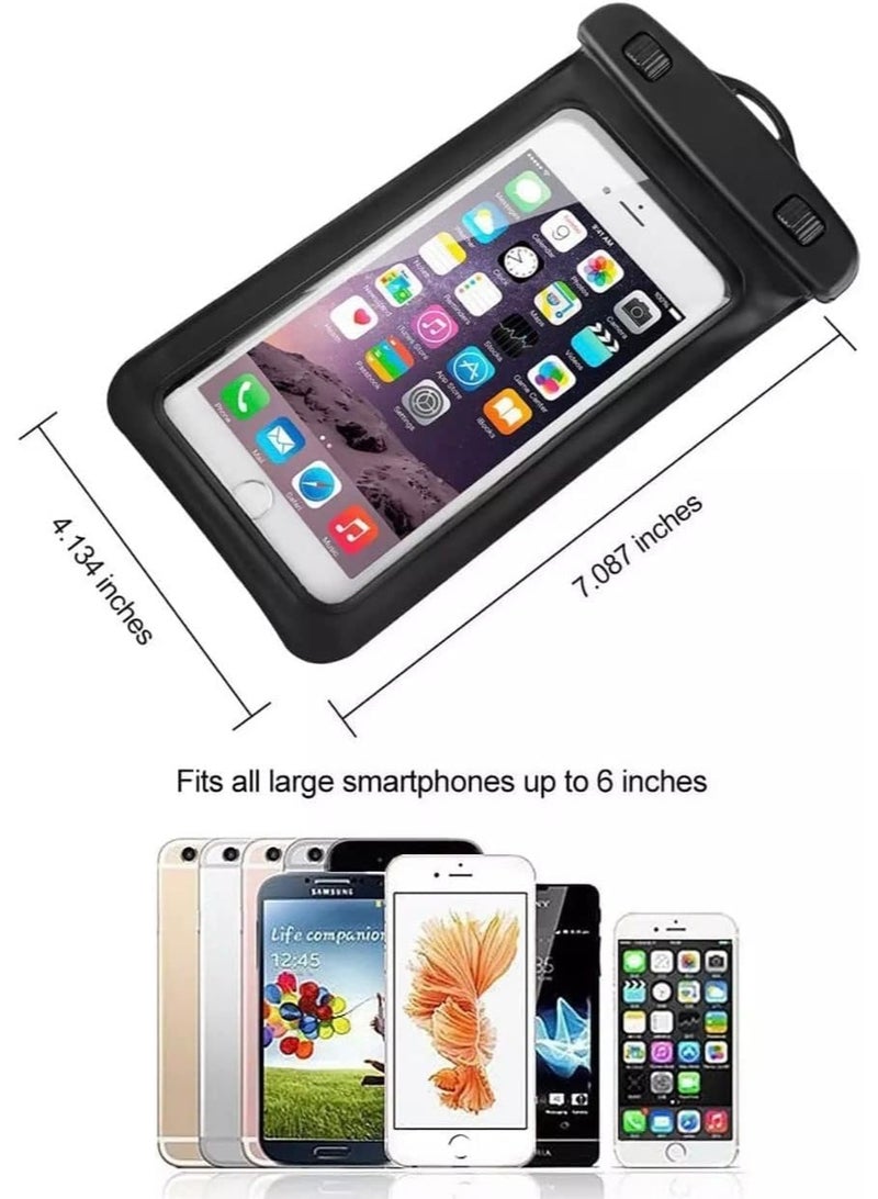 Generic Waterproof Phone Pouch , 7 inch Waterproof Phone Case for Swimming Travel Beach Trip Snorkelling Kayaking, Underwater Phone Case for iPhone 16 15 14 Pro Max, Samsung S25 S24 Ultra ( Black)  - Image 4