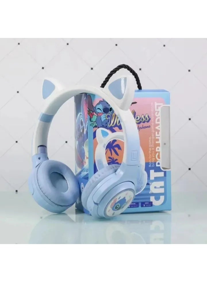 سماعات رأس لاسلكية بلوتوث للأطفال من ديزني ستيتش XY-236 مع ميكروفون، صوت ستيريو HIFI، قابلة للطي، فوق الأذن - Image 1