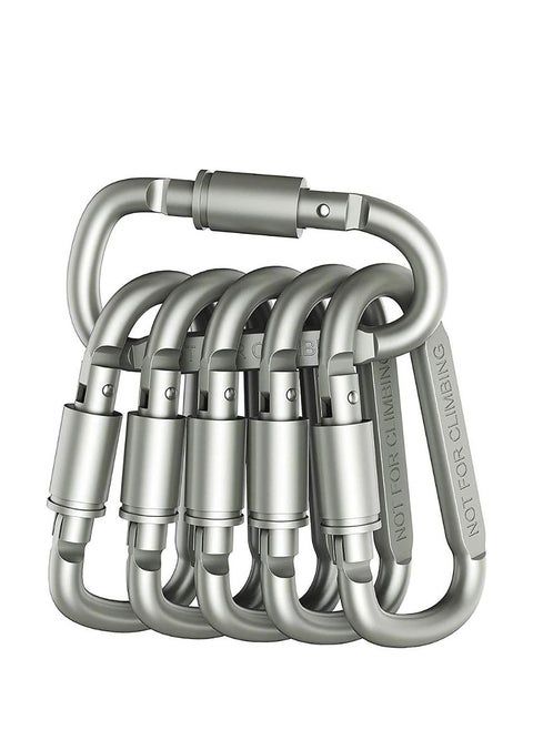 Locking Carabiner Aluminum D Ring Clip D Shape Super Durable Strong and Light Large Carabiner keyring Keychain Clip for Outdoor Camping Key Chain Gate Lock Hooks(Silver,Not for Climbing)