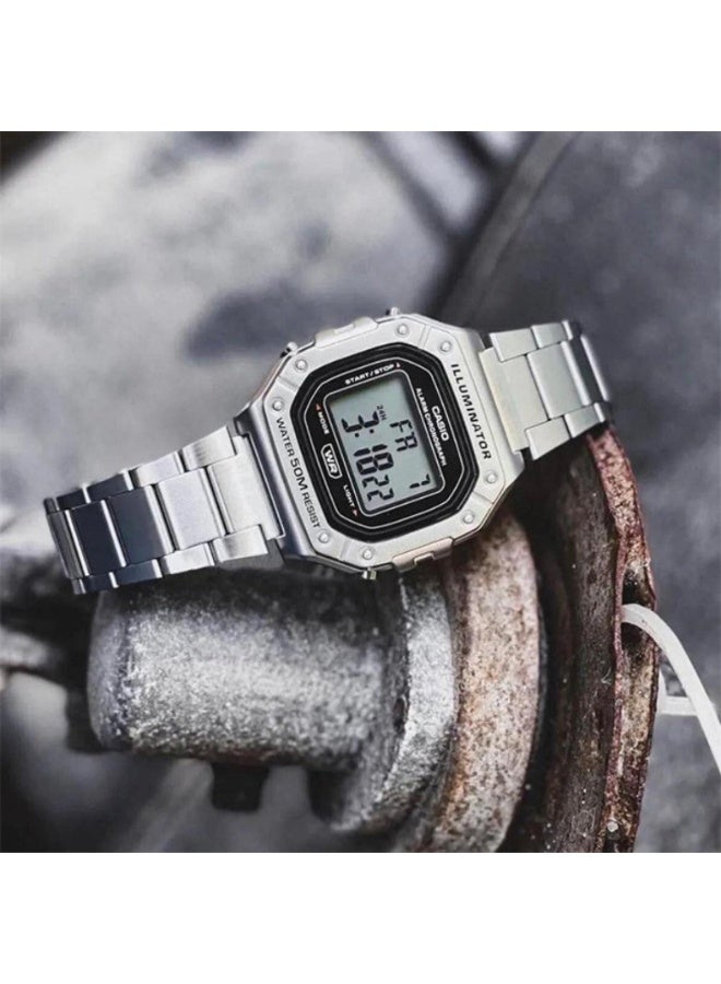 كاسيو ساعة كاسيو رقمية للرجال W-218HD-1AVDF من الستانلس ستيل – شاشة سوداء، إضاءة LED، مقاومة للماء حتى 50 متر - Image 2