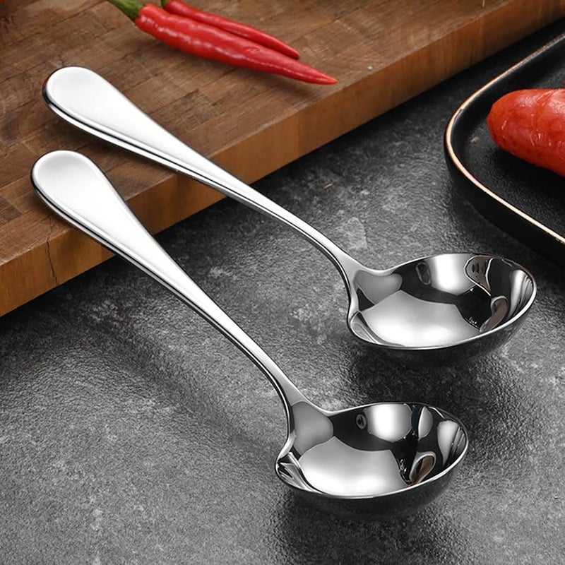 304 Stainless Steel Round Head Soup Spoons Tablespoons For Kitchen And Restaurant Use - Image 5