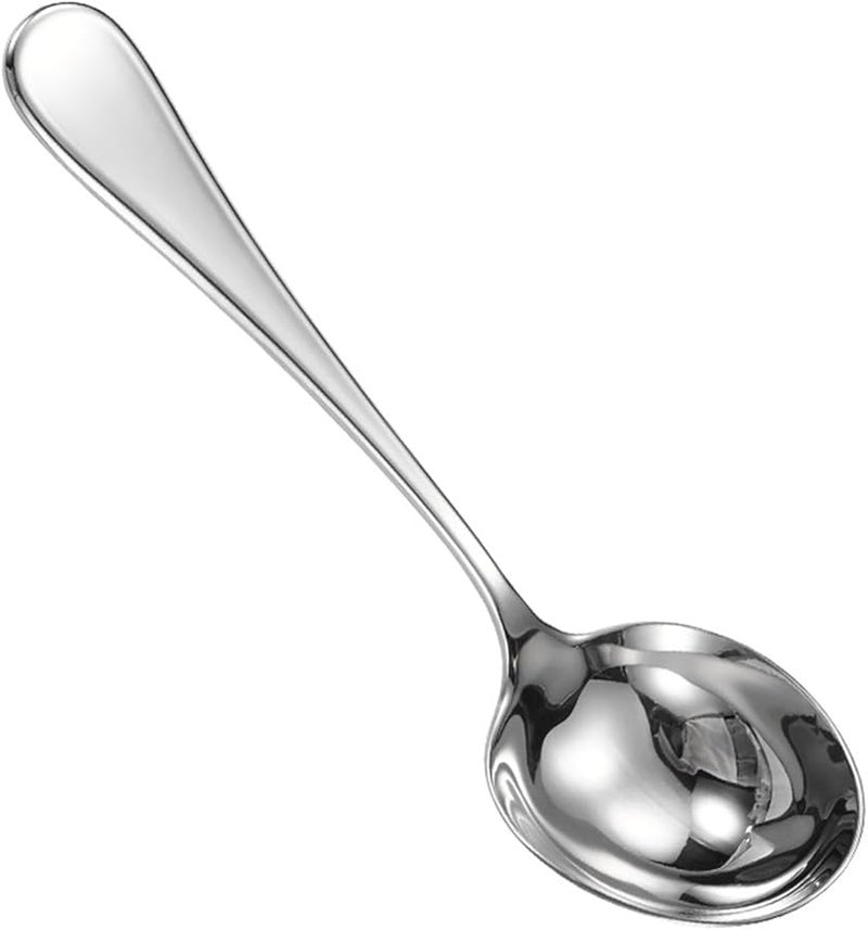 304 Stainless Steel Round Head Soup Spoons Tablespoons For Kitchen And Restaurant Use - Image 1