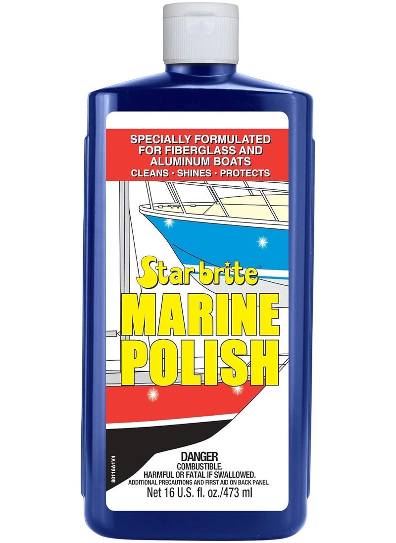 Star Brite STAR BRITE Marine Polish - For Fiberglass, Metal & Painted Surfaces - Cleans & Polishes Without Buffing, Restores Color, Removes Chalk From Boat Hulls  - Image 1