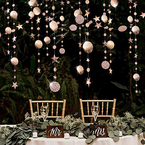 Decor365 Twinkle Star Garland Champagne Gold Party Decorations Stars Banner Ceiling Hanging Decor Streamer Backdrop for Birthday Baby Shower Christmas New Year Eve Starry Night Theme Party Supplies - Image 1