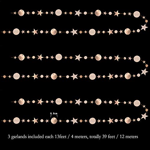 Decor365 Twinkle Star Garland Champagne Gold Party Decorations Stars Banner Ceiling Hanging Decor Streamer Backdrop for Birthday Baby Shower Christmas New Year Eve Starry Night Theme Party Supplies - Image 5