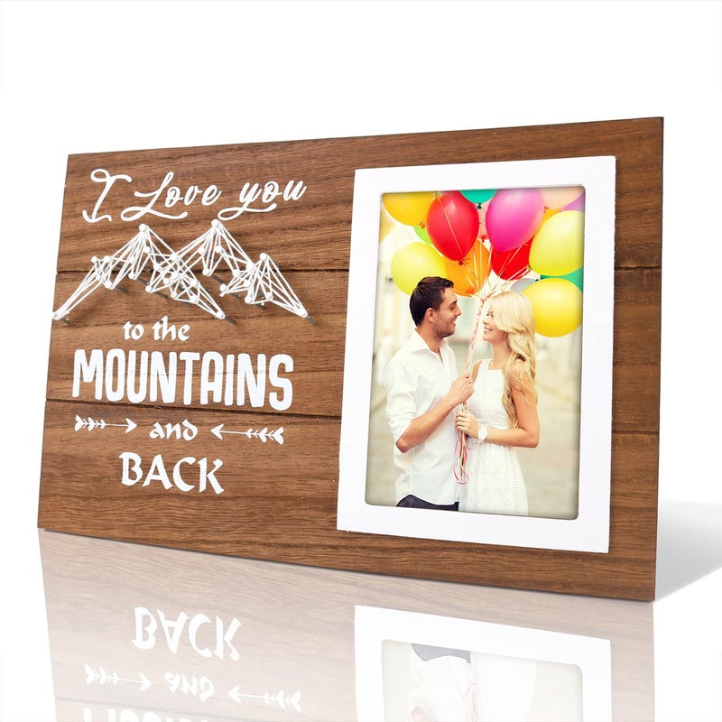 IARTTOP Love Picture Frame Wedding Gifts For Couples Wall ArtI Love You To The Mountains And Back Picture Frames 4x6 inches PhotoRomantic Engagement Gifts for Women Men and Couples