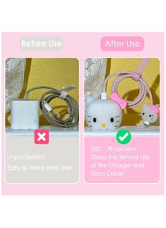 SYOSI 3D Cute Cartoon Series Fast Charger Protector for iPhone 18W 20W iPhone 14 13 12 11 Pro Max Fast Charging Cable Charger Head Protective Cover Cable Accessory Data Cable Protective Sleeve.  - Image 2