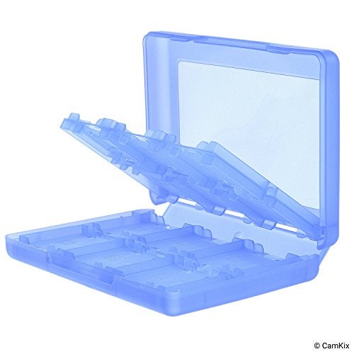 CamKix 2x Game Cases Compatible with Nintendo 3DS - Fits up to 44 Games, 4 SD Cards, 4 Micro SD/TF Cards and 4 Stylus Pens - Protective Storage System - Game Card Organizer - Red and Blue - Image 3