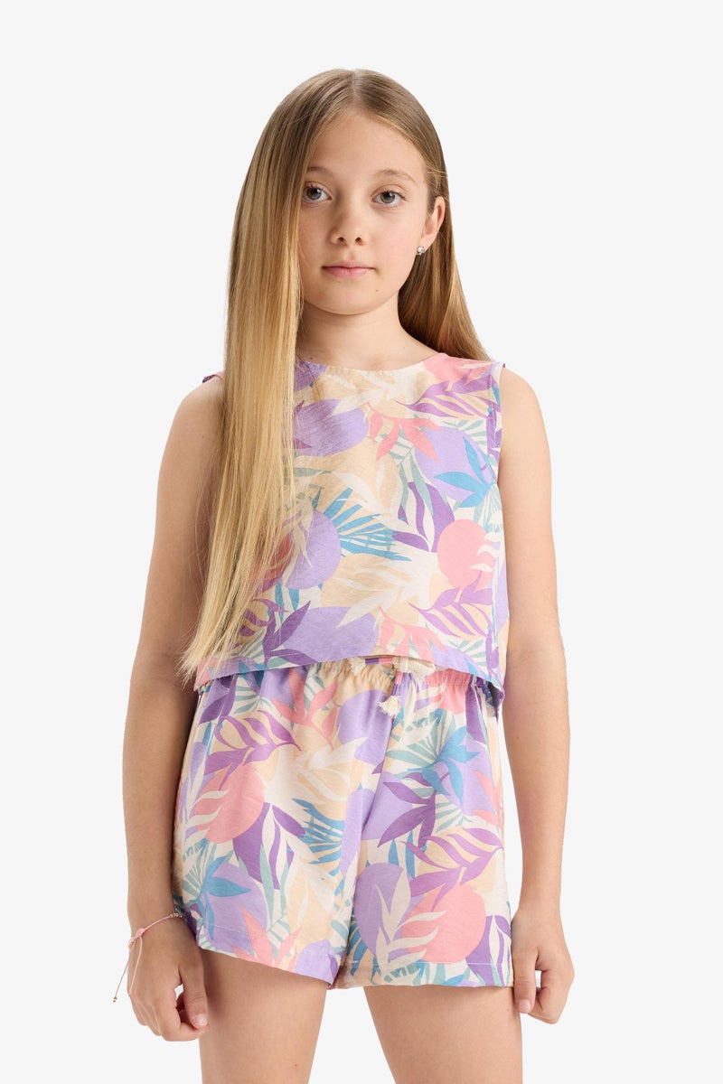 DeFacto Pink Girl Girl Elastic Waist Patterned Shorts Casual - Image 4