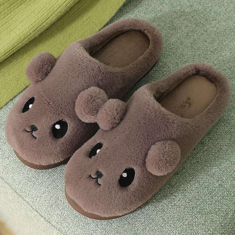 Clearance Special Autumn and Winter Cotton Slippers Womens Cartoon Cute Childrens Parent-Child Non-Slip Warm Mao Mao Slippers for Home Coffee 