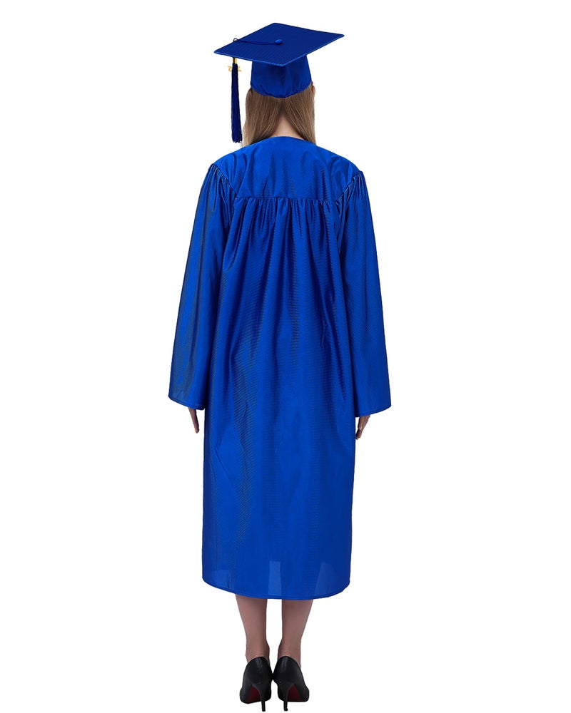 GraduationMall Shiny Graduation Cap and Gown with 2025 Tassel for High School and Bachelor Royal Blue 51 Plus(5'6"-5'8") - Image 3