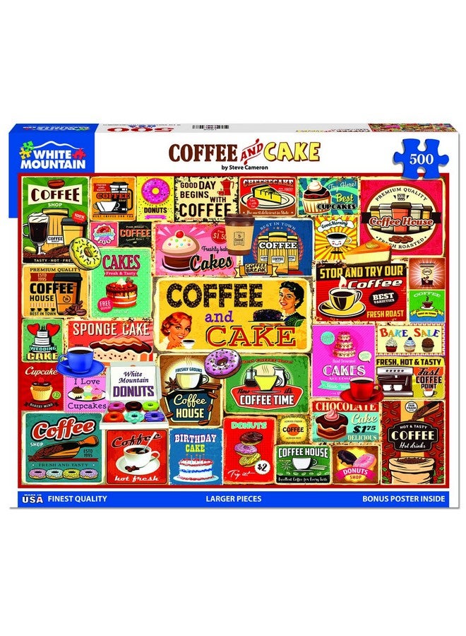 White Mountain - Coffee & Cake, 500 Piece Jigsaw Puzzle, Sweets & Muffins Puzzle - Image 2