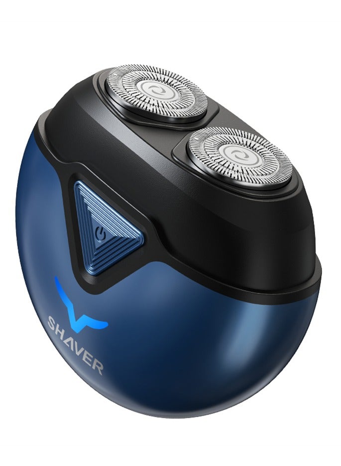 Generic Mini Electric Shaver, 2 Head Portable Shaver for Men, USB Electric Razor Rechargeable Shaving Wet and Dry with Fast Charging, Upgrade Magnetic Wireless Shaver Razor for Men (T1 Blue)  - Image 1