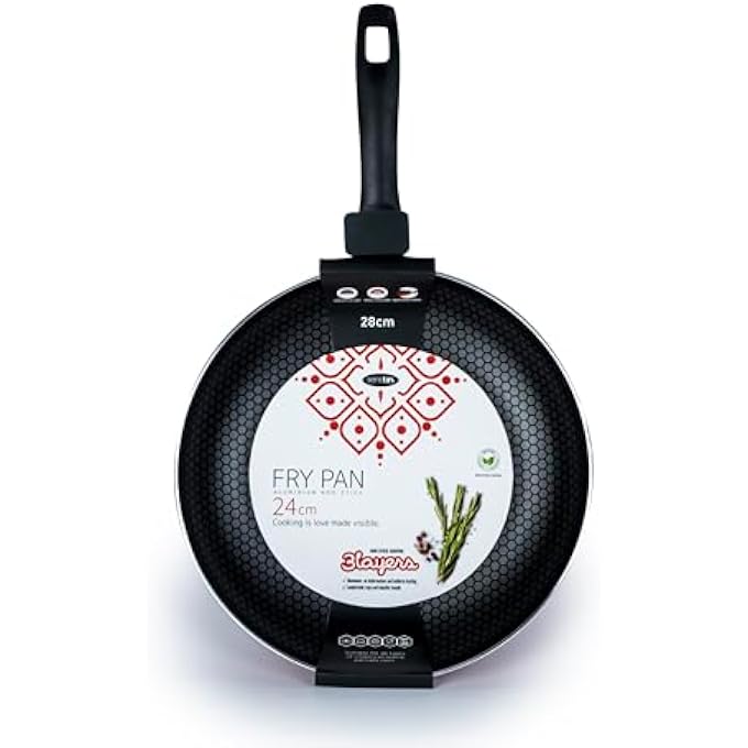 SENSTAN Flame Design Fry Pan  NonStick Frying Pan  24X50Cm Skillet  FlamePatterned Saut Pan  Premium Cooking Pan - Image 4