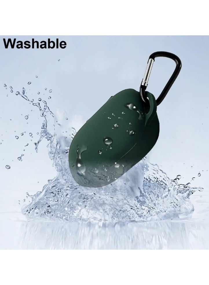 حافظة سيليكون متوافقة مع سماعات Anker Soundcore Life P2، غطاء حماية مع حلقة تثبيت (أخضر زمردي) - Image 2