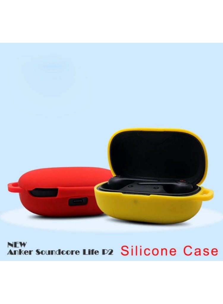 حافظة سيليكون متوافقة مع سماعات Anker Soundcore Life P2، غطاء حماية مع حلقة تثبيت (أخضر زمردي) - Image 5