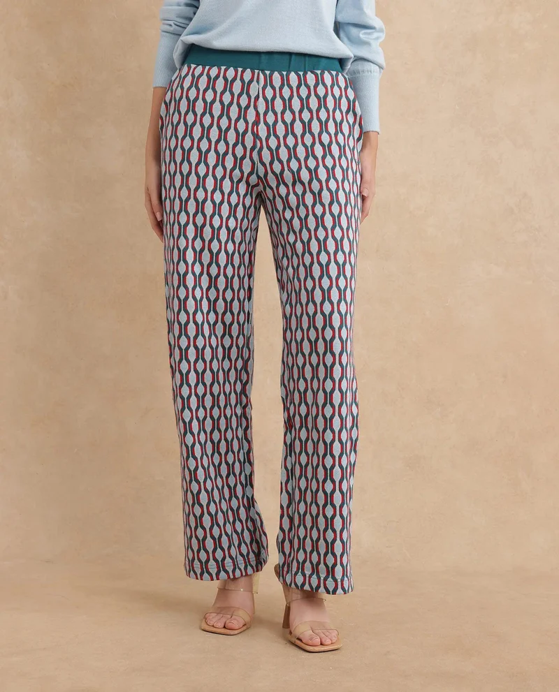 ريريزم Women's Jacquard Knit Geometric Trackpants
