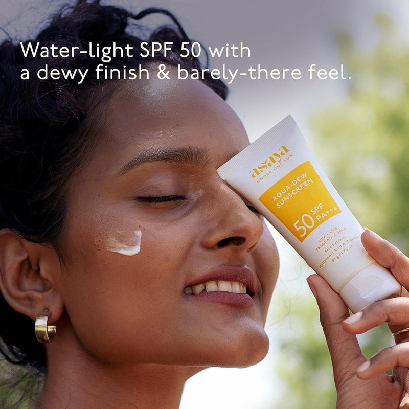 Asaya واقي شمس أسايا أكوا ديو SPF 50 PA حماية خفيفة من الأشعة الزرقاء مع مستخلص الأرز بدون أثر أبيض يمنع التسمير خفيف للغاية مقاوم للماء والعرق خالي من العطور لبشرة متجانسة ومتألقة للرجال والنساء للبشرة الدهنية والجافة والحساسة 50 مل - Image 3