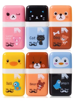 Y&D Pencil Eraser Shaving Roller Case for Easy Pick Up and Removal Animal Themed Cute Fun Party Favor School Supplies Kids, Back Gift(6 Pcs)  - Image 2