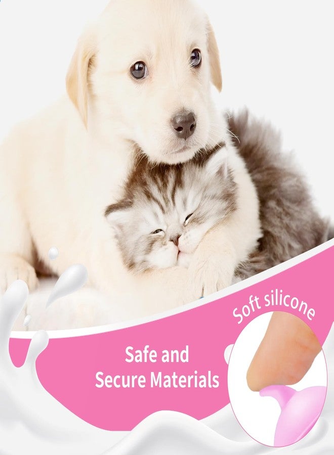 Xuandea 5Pack Kitten Bottle for Nursing Puppy Milk Kitten Bottles Feeding Kit Silicone Nipple for Newborn Pets Kittens, Puppy,Squirrel (Pink) - Image 3
