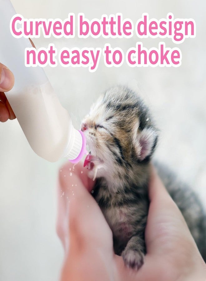 Xuandea 5Pack Kitten Bottle for Nursing Puppy Milk Kitten Bottles Feeding Kit Silicone Nipple for Newborn Pets Kittens, Puppy,Squirrel (Pink) - Image 5