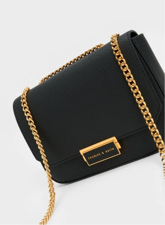 Charles & keith classic metal chain crossbody bag