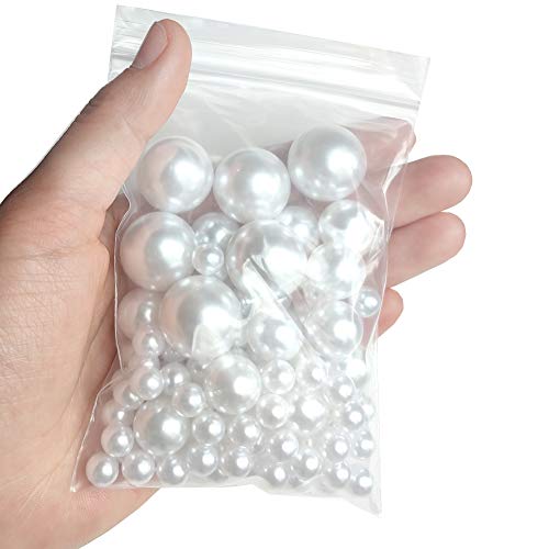Cymtoo Lifestyle-cat 104pcs Mixed Size Pearls Beads No Holes 8mm, 14mm, 20mm Pearls for Vase Filler, Table Scatter, Wedding, Birthday Party, Home Decoration (White) - Image 3