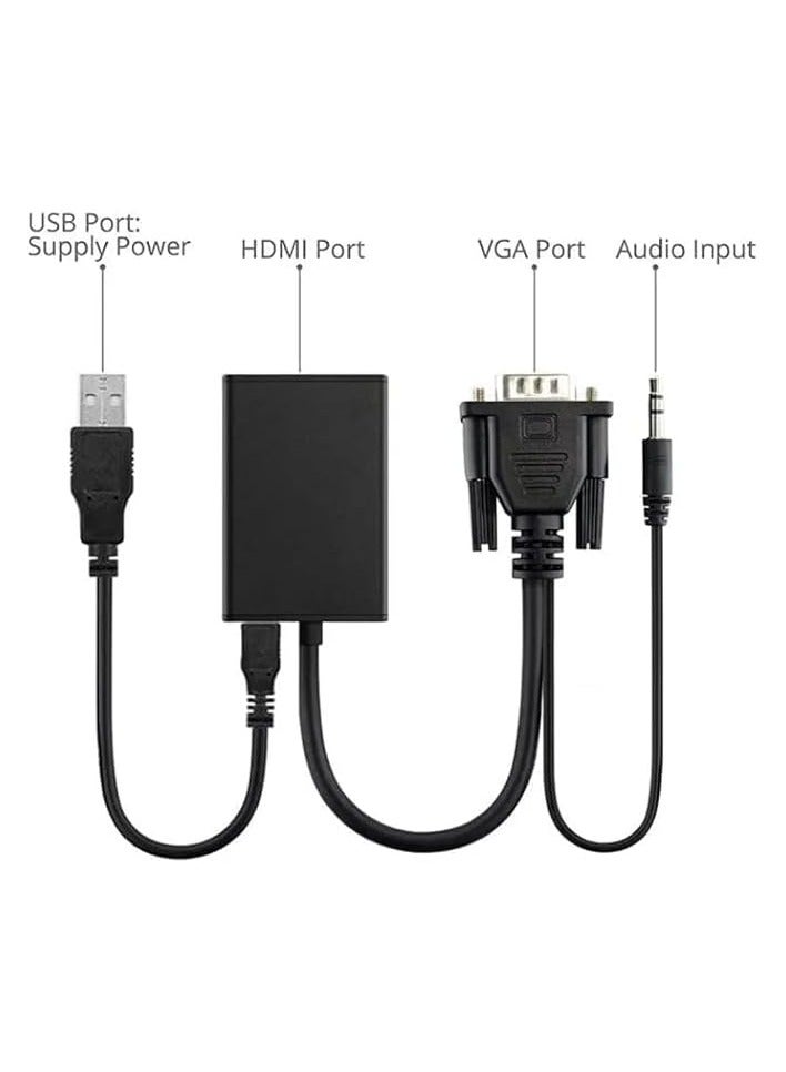 erorex VGA to HDMI Adapter, 1080P VGA Male to HDMI Female Converter, Premium Quality VGA Male to HDMI Female Conversion lead,1080P with Audio video Output Cable - Perfect for Laptop, HDTV, and Monitor Connec - Image 3