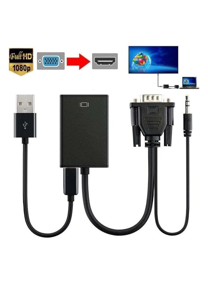 erorex VGA to HDMI Adapter, 1080P VGA Male to HDMI Female Converter, Premium Quality VGA Male to HDMI Female Conversion lead,1080P with Audio video Output Cable - Perfect for Laptop, HDTV, and Monitor Connec - Image 4