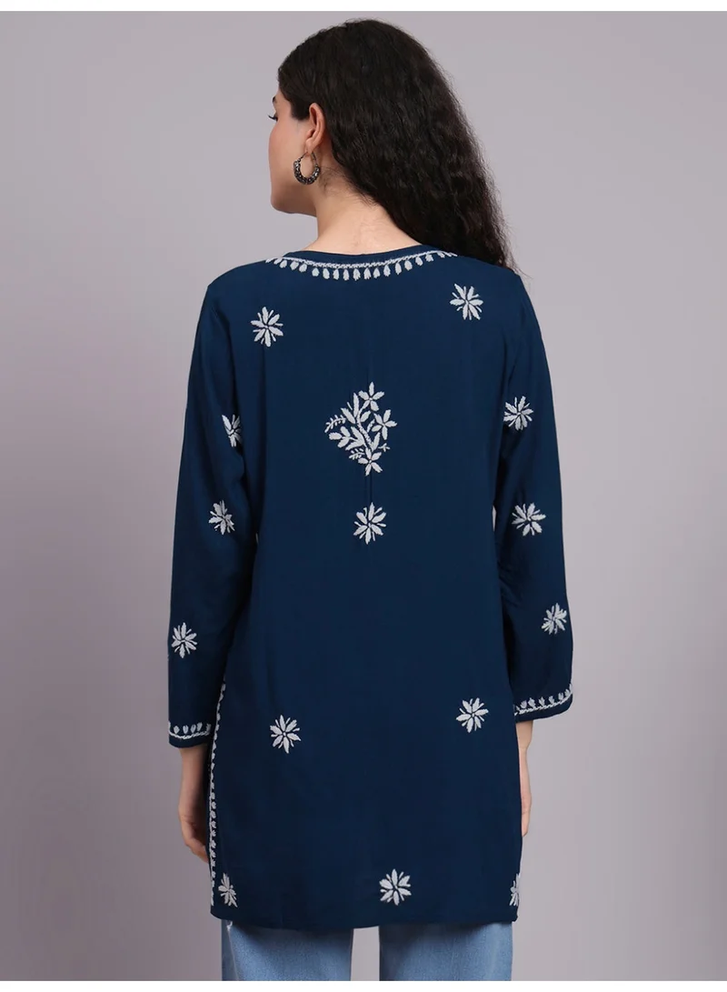 Alaya Women Chikankari Hand Embroidered Rayon Kurti -AL4071