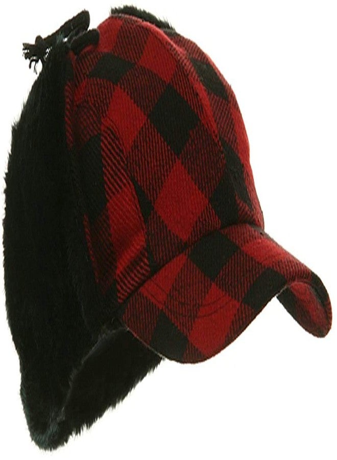 DSquared Red Plaid Trapper Faux Fur Aviator Hat - Warm Bomber Trooper Hat - Perfect Winter Luxury Gift - Image 3