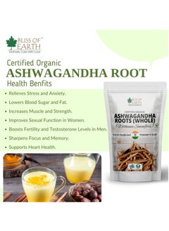 BLISS OF EARTH Ashwagandha Kaunch Beej Shatawari and Safed Musli Powder Certified Organic Combo of 4 Good for Health & Wellness 100g Each  - Image 3