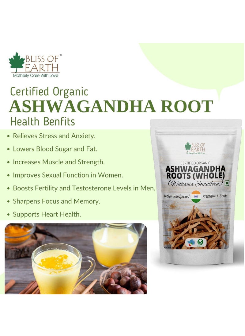 BLISS OF EARTH Ashwagandha Kaunch Beej Shatawari and Safed Musli Powder Certified Organic Combo of 4 Good for Health & Wellness 100g Each  - Image 3