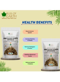 BLISS OF EARTH Ashwagandha Kaunch Beej Shatawari and Safed Musli Powder Certified Organic Combo of 4 Good for Health & Wellness 100g Each  - Image 5