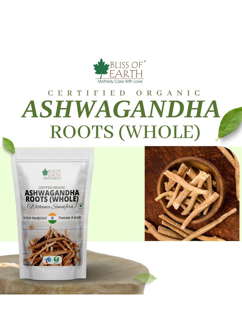 BLISS OF EARTH Ashwagandha Kaunch Beej Shatawari and Safed Musli Powder Certified Organic Combo of 4 Good for Health & Wellness 100g Each  - Image 2