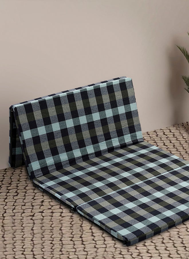 Status Contract 40 mm 4 Fold Single Size Foam Mattresses, Check Print, 182 X 88 Cms - Image 1