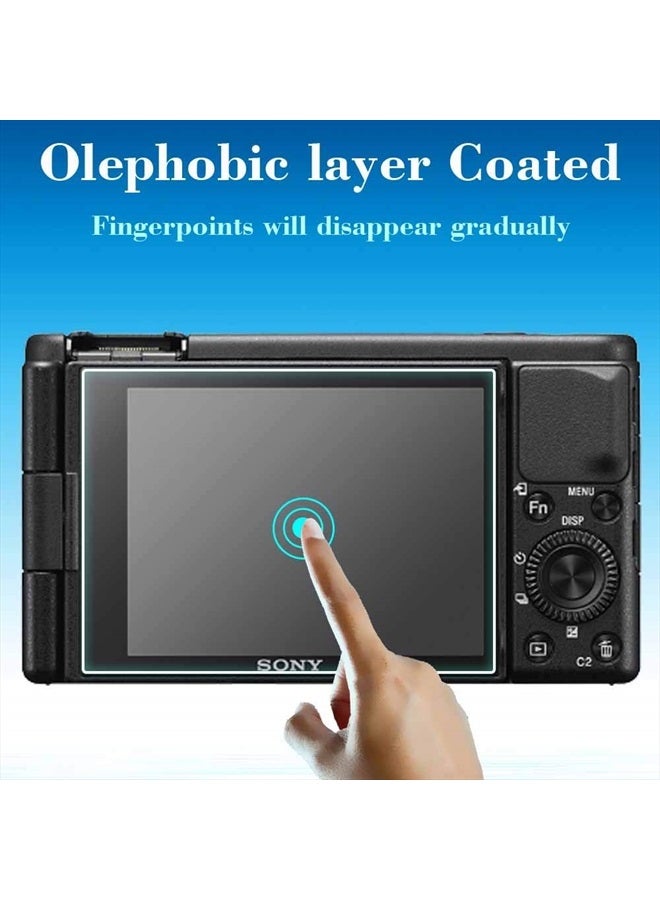 ULBTER ZV1 Screen Protector Appliable for Sony ZV-1 Camera & Hot Shoe Cover 0.3mm 9H Hardness Tempered Glass Cover Anti-Scrach Anti-Fingerprint Anti-Dust Anti-Bubble [3+2 Pack] - Image 4