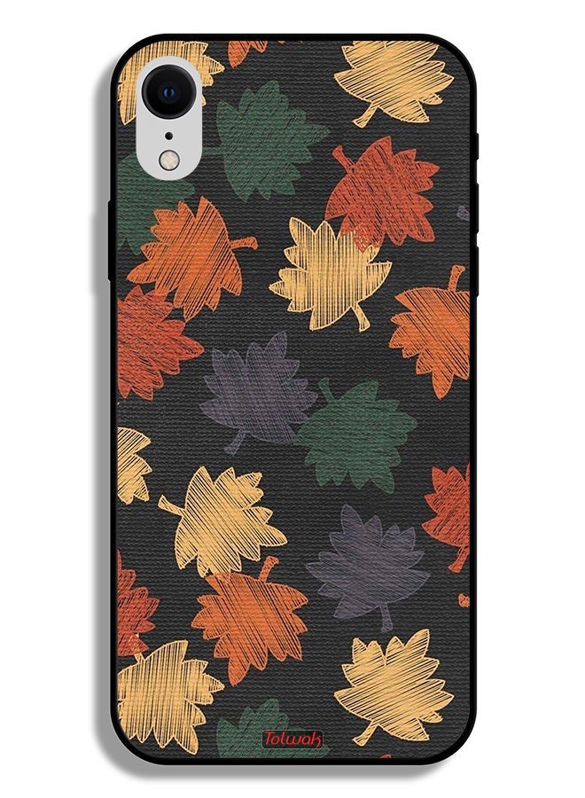 Tolwak Apple iPhone XR Protective Case Autumn Leaves Art - Image 2