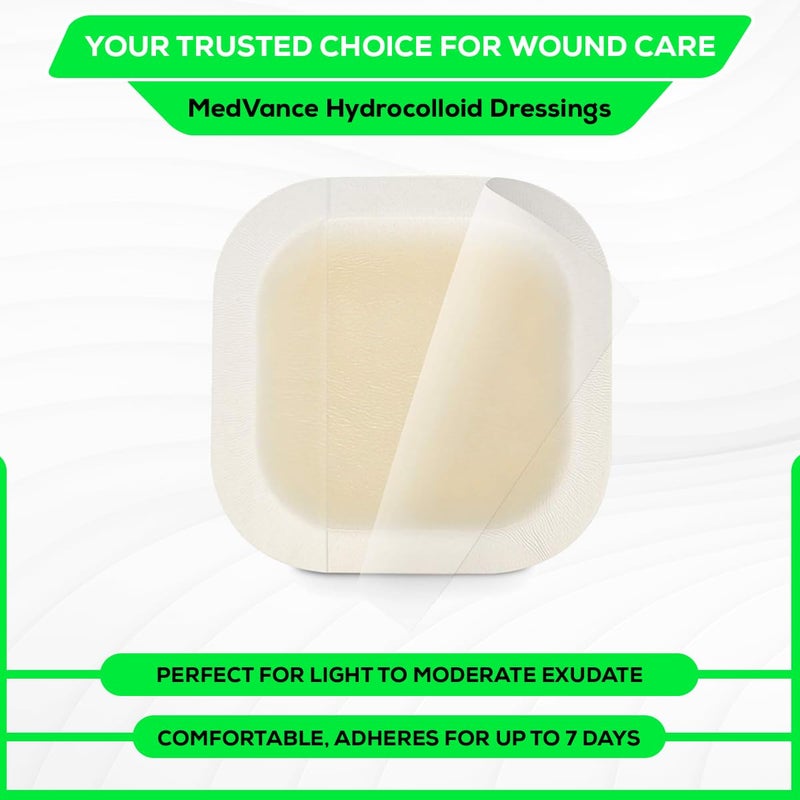 MedVance Hydrocolloid â€“ Bordered Hydrocolloid Adhesive Dressing, 4"x4" Box of 5 DRESSINGS - Image 5