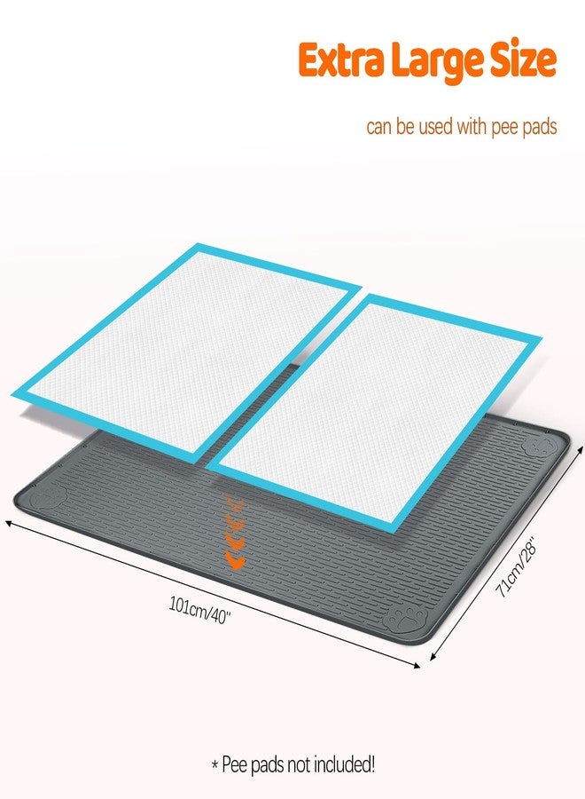 Bartuke Pee Pads for Dogs, 40" x 28" Extra Large Reusable Silicone Mat, Washable Puppy Training Pads for Potty Training, Non-Slip, Leak-Proof, Indoor Floor Protection (Dark Grey) - Image 2