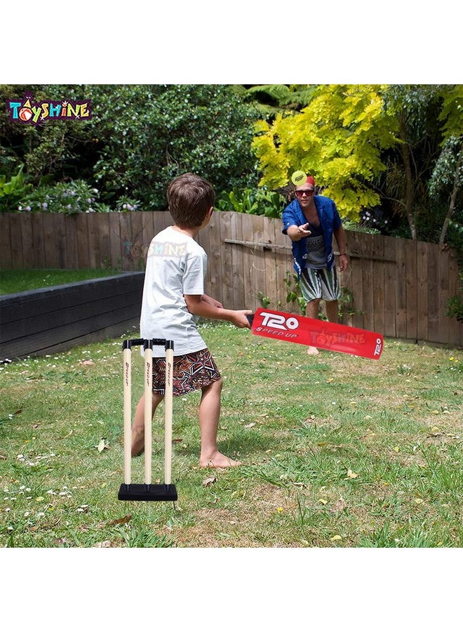 Toyshine Speed Up T-20 Combo Box Cricket Kit for Kids (Bat Size: 4, 5-10 yrs) Outdoor Sports Toy Gift for Boys Girls Picnic Fun - RED- SSTP - Image 3