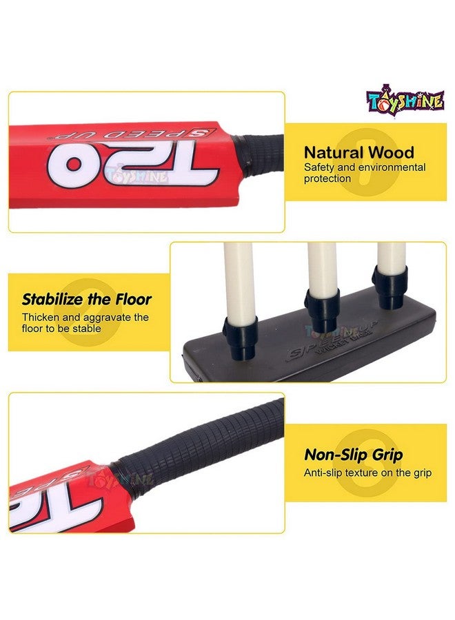 Toyshine Speed Up T-20 Combo Box Cricket Kit for Kids (Bat Size: 4, 5-10 yrs) Outdoor Sports Toy Gift for Boys Girls Picnic Fun - RED- SSTP - Image 2