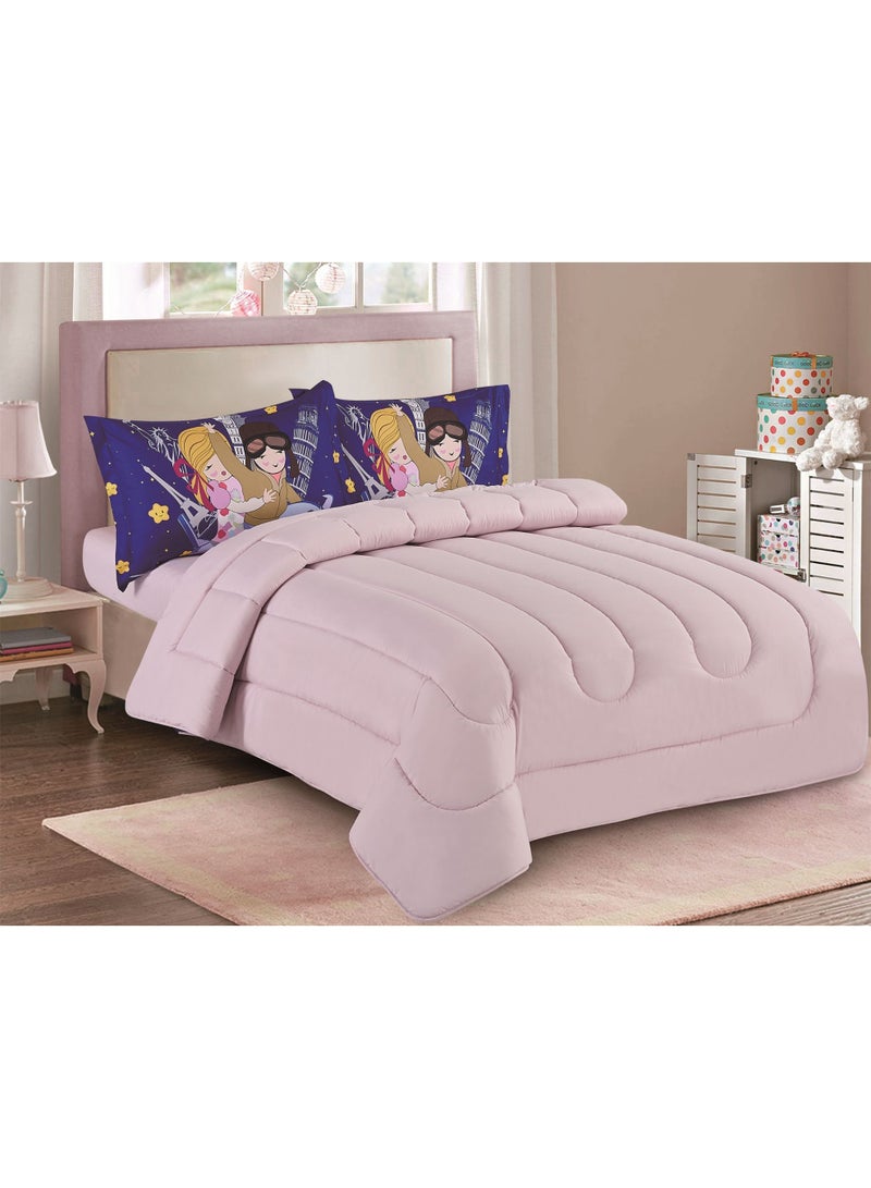 ستارجولد طقم لحاف فائق النعومة مقاس كينج من الألياف الدقيقة مطبوع عليه 4 قطع - Image 2