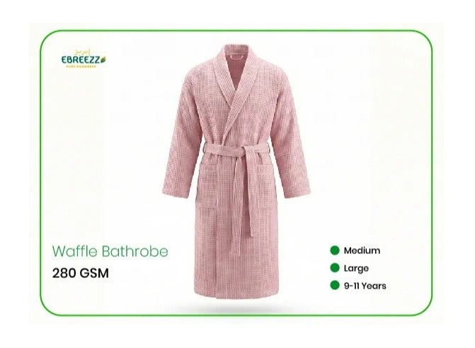 روب حمام قطني فاخر بنقشة الوافل من إبريز – 280 جرام