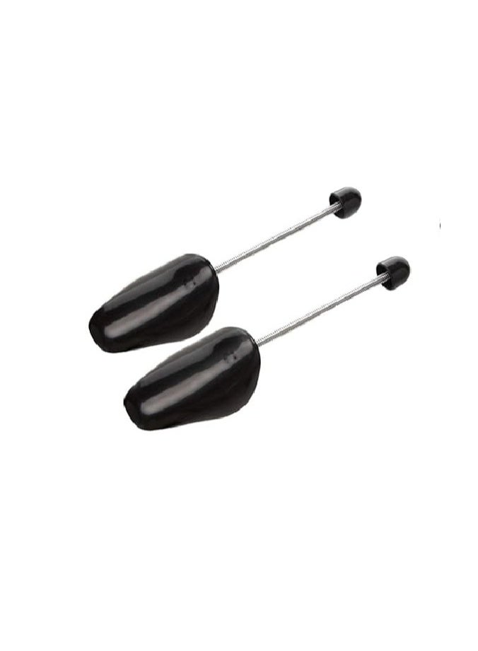 2 Pairs Mens Plastic Adjustable Adult Shoe ,Tree Stretcher Boots Holder Shaper Support Practical Portable Shoe Support Good Shape Shoe Trees Shaping Organizer with Extension Spring Coil - Black - Image 1