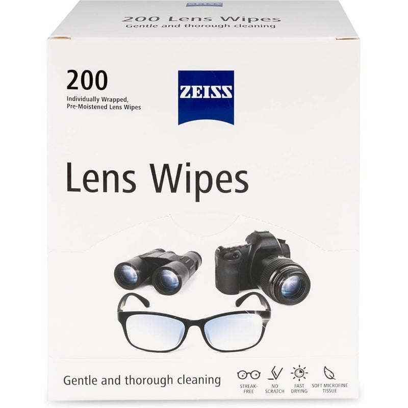 Pre-Moistened Lens Cleaning Wipes 200 PCS Individually Wrapped For Glasses, Sunglasses, Coated Lenses, Camera Lenses Optical Surfaces Fast-Drying Formula Streak-Free Anti-Static - Image 1